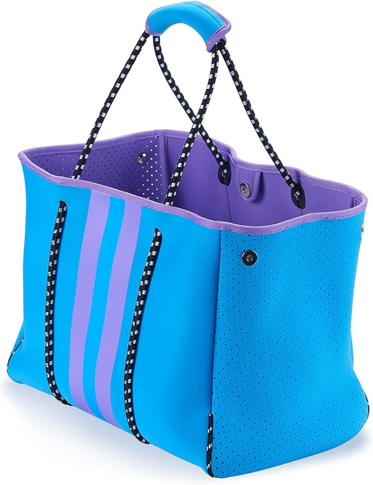Beach Bag,Large Neoprene Beach Bag,Waterproof Shoulder Beach Bag，Multipurpose Beach Bag Tote for Tra | Amazon (US)