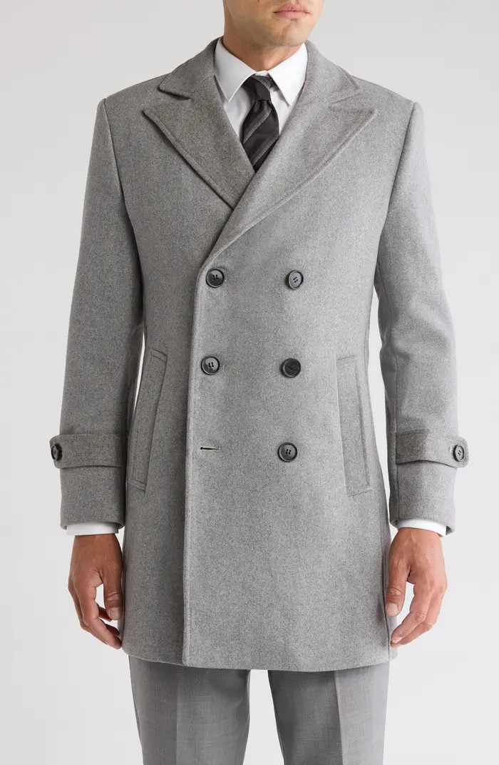 Braveman Double Breasted Wool Blend Pea Coat | Nordstromrack | Nordstrom Rack