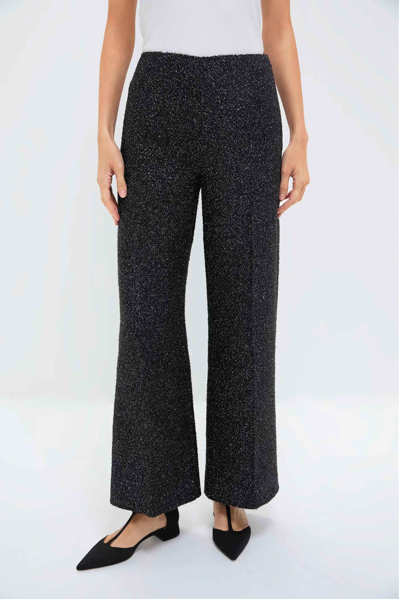 Black Daffy Disco Tweed Trousers | Tuckernuck (US)