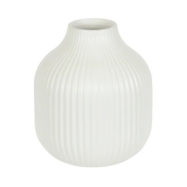 Better Homes & Gardens Better Homes & Gardens 6" Ribbed Ceramic Cream Vase (4.9)4.9 stars out of ... | Walmart (US)