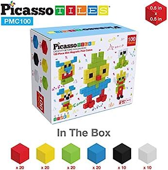 PicassoTiles 0.5” Pixel Magnetic Puzzle Cube 100 Piece Mix & Match Cubes Sensory Toys STEAM Educatio | Amazon (US)