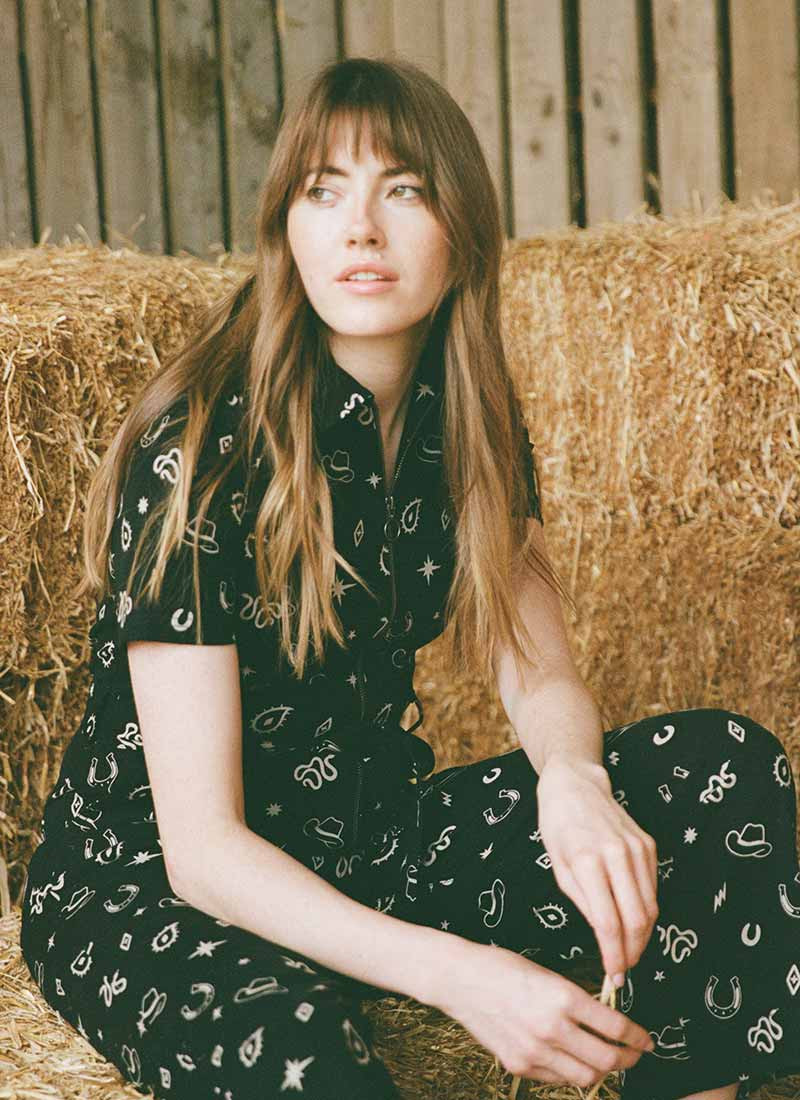 Mork Western Print Short Sleeve Boilersuit | Joanie