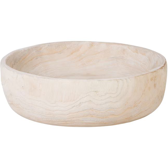 allen + roth White Wood Modern Decorative Bowl | Lowe's