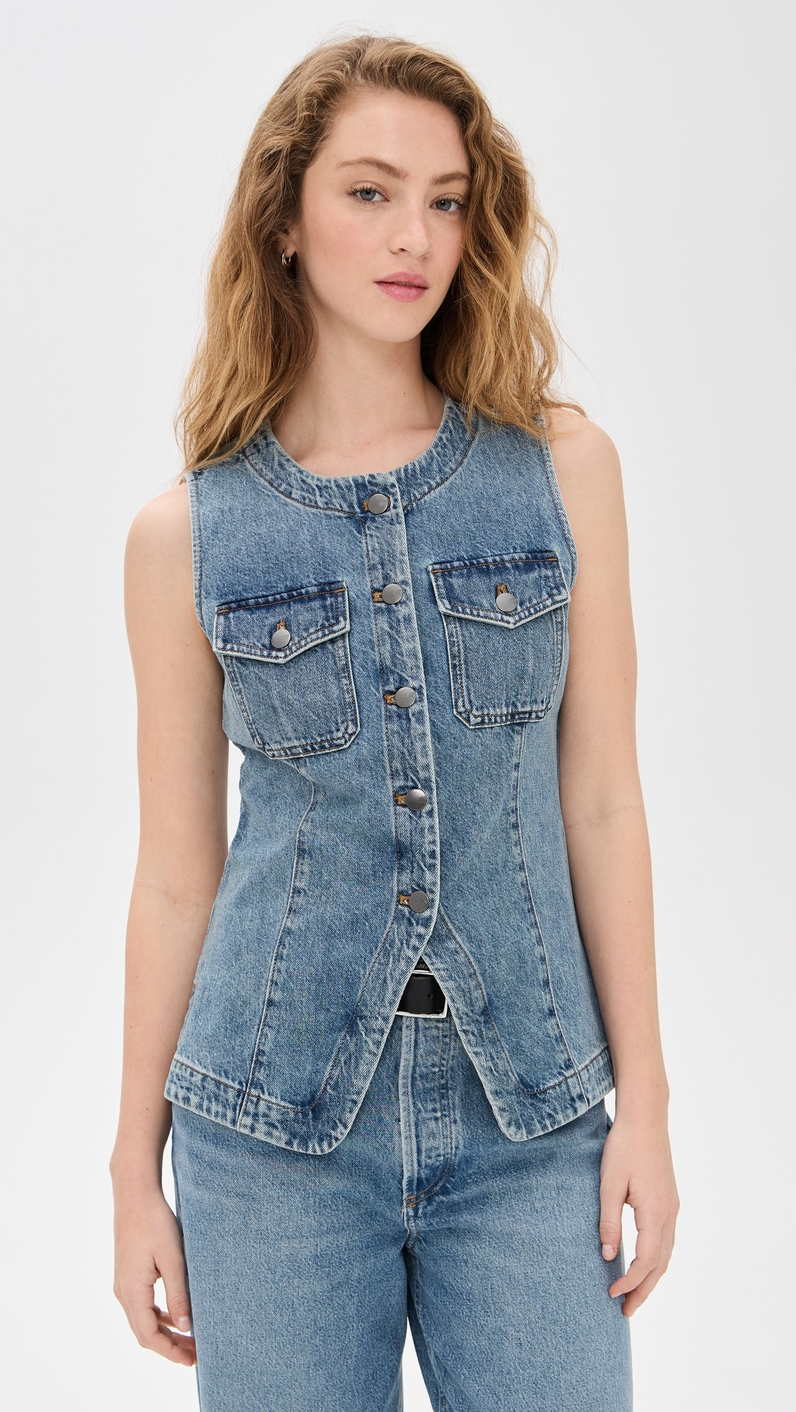 Madewell Denim High Crew Neck Vest | Shopbop | Shopbop