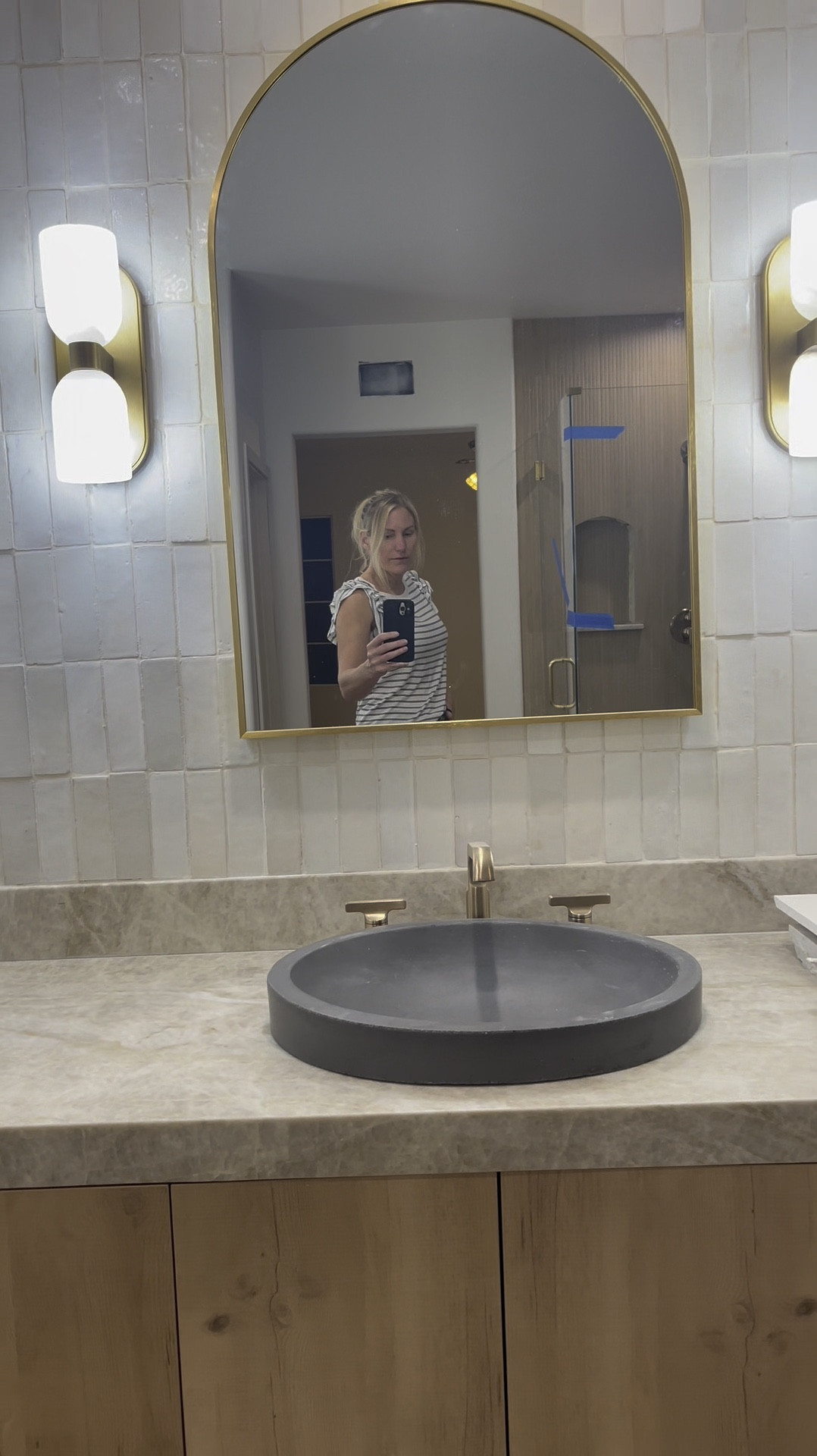 Bathroom Renovation! Mix of patterns and materials for a modern organic vibe in our primary bathroom   

#LTKHome #LTKStyleTip #LTKFindsUnder100