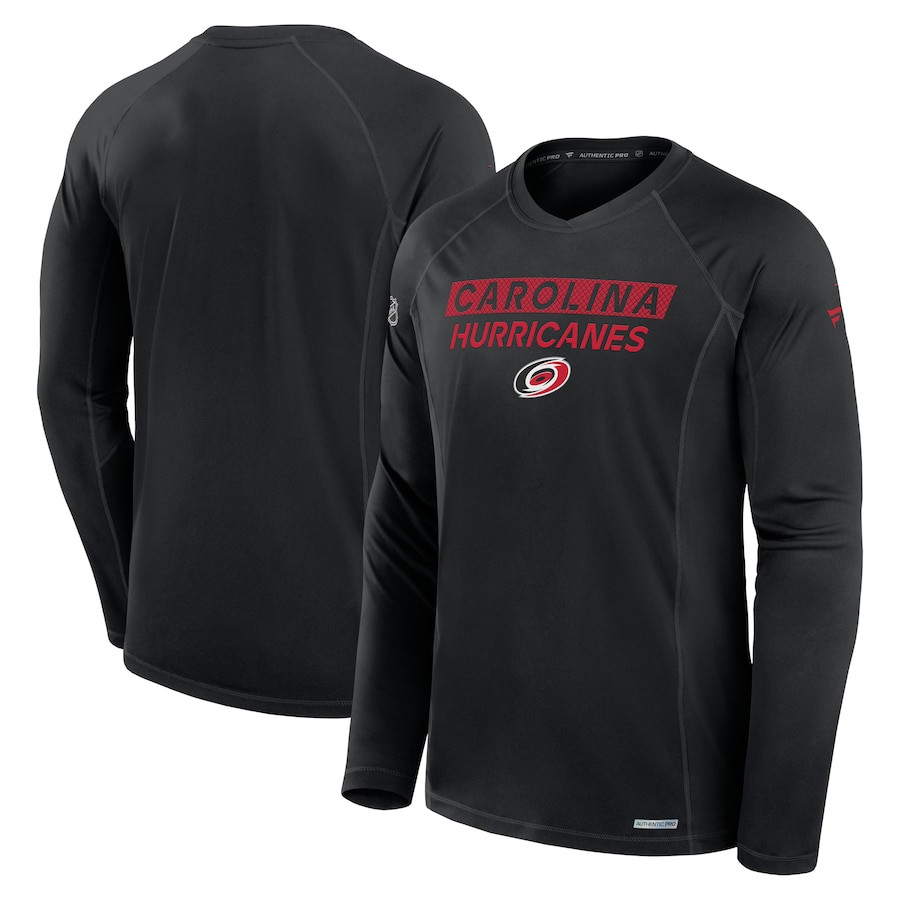 Carolina Hurricanes Fanatics Authentic Pro Rink Tech Long Sleeve T-Shirt - Black | Fanatics