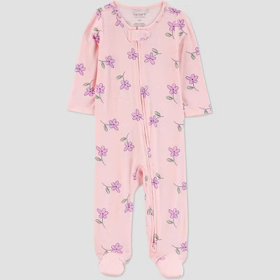 Carter's Just One You® Baby Girls' Comfy Soft Floral Sleep N' Play - Pink | Target