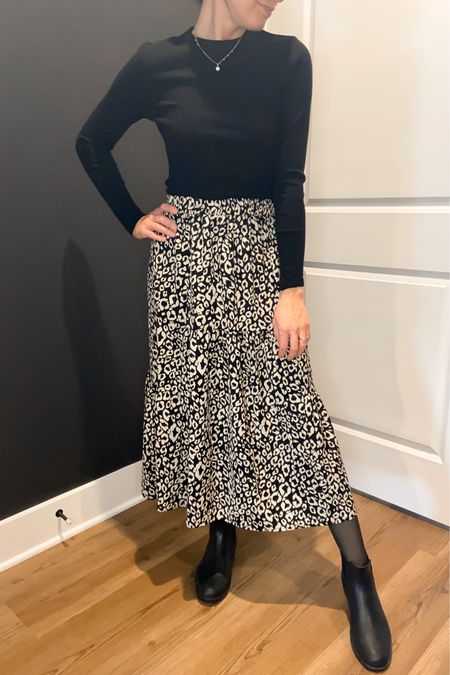 Midi skirt and boots for winter!
