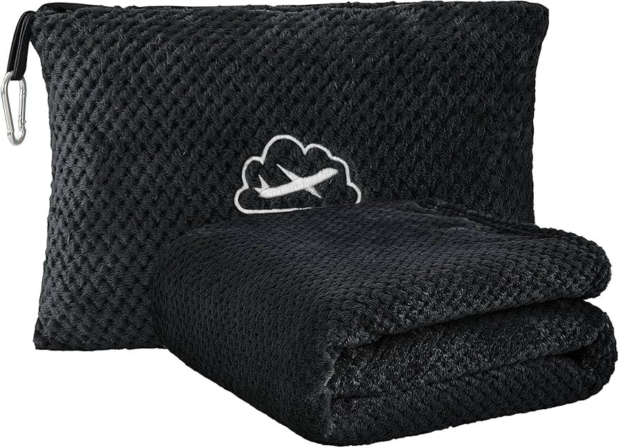 BEDELITE Travel Blanket Airplane Compact with Bag, Portable and Packable 2 in 1 Jacquard Travel P... | Amazon (US)