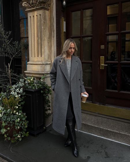 Long grey coat outfit for winter 

#LTKHoliday #LTKSeasonal #LTKGiftGuide