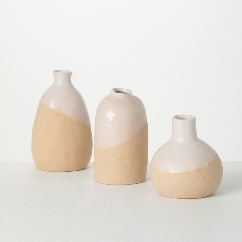 Sullivans Hand-Thrown Pottery Vase Set of 3, 8.5"H, 7.5"H & 6.5"H Off-White | Target