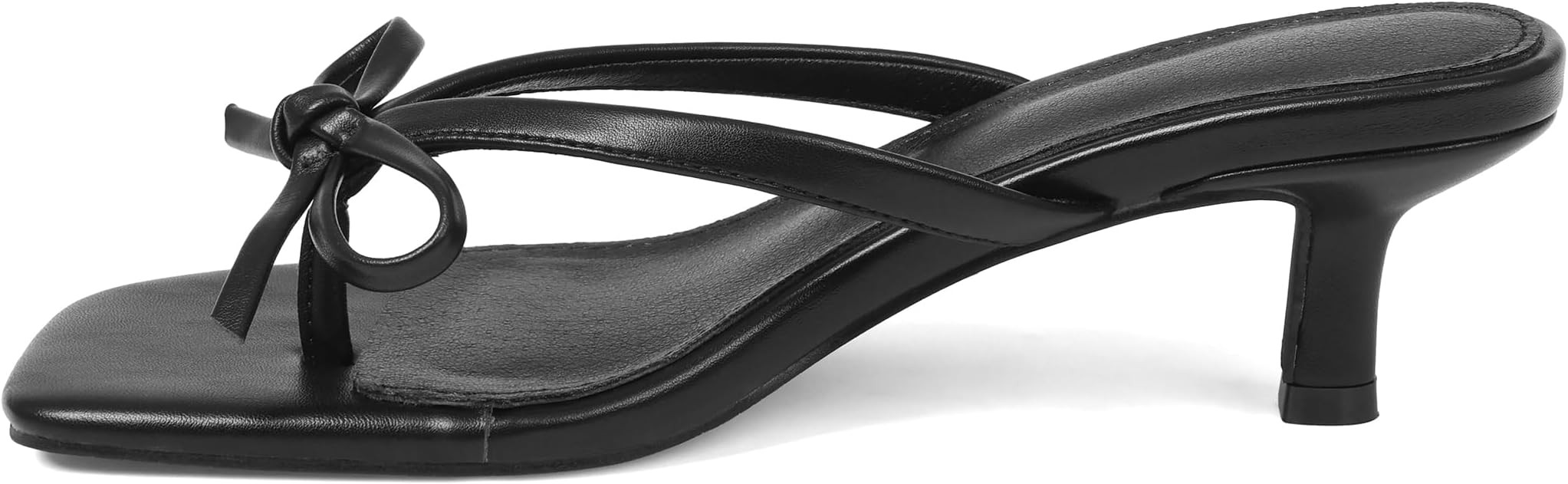 Mattiventon Kitten Heel Sandals Thong Sandals For Women Bow Heels Slip On Flip Flops Square Toe S... | Amazon (US)