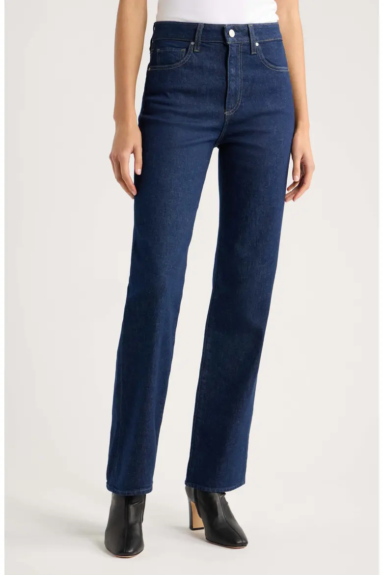 PAIGE Stevie High Waist Straight Leg Jeans in Amora at Nordstrom, Size 24 | Nordstrom