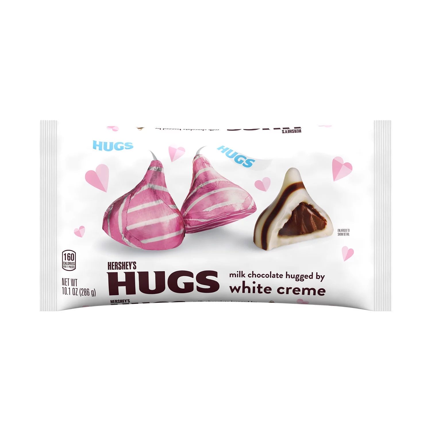 Hershey's Hugs Milk Chocolate and White Creme Valentine's Day Candy, Bag 10.1 oz | Walmart (US)