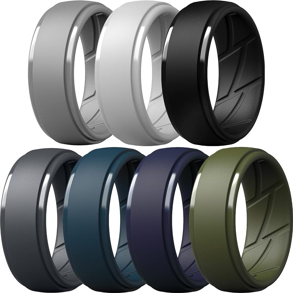 ThunderFit Silicone Ring Men, Breathable with Air Flow Grooves - 10mm Wide - 2.5mm Thick | Amazon (US)