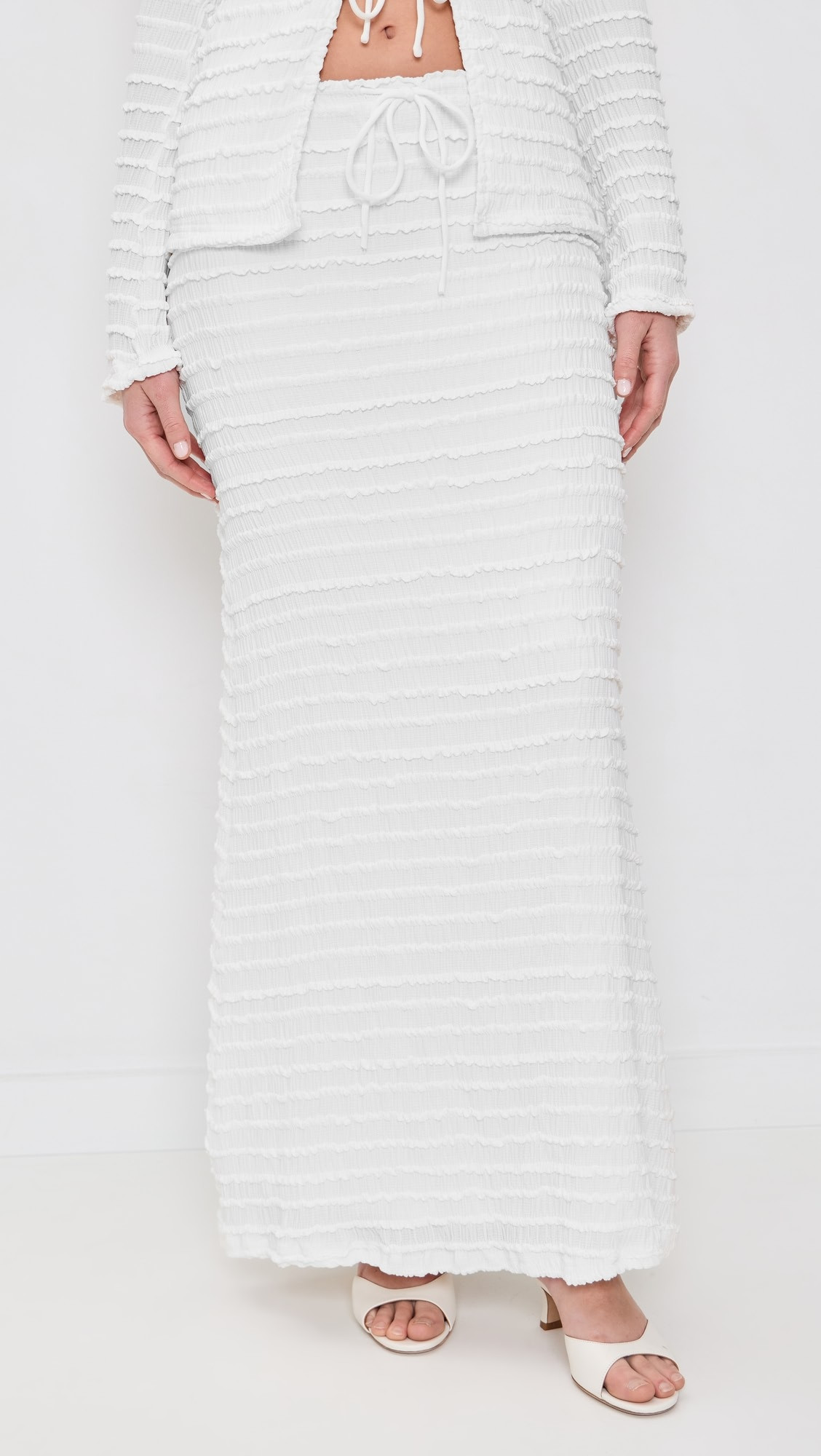 Adalee Ruffle Texture Maxi Skirt | Shopbop