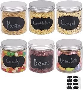 BPFY 6 Pack 16 oz Glass Jars with Lids, 8 Chalk Labels, 1 Pen, Food Storage Jars, Glass Kitchen C... | Amazon (US)