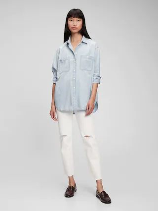 Chambray Denim Big Shirt with Washwell | Gap (US)