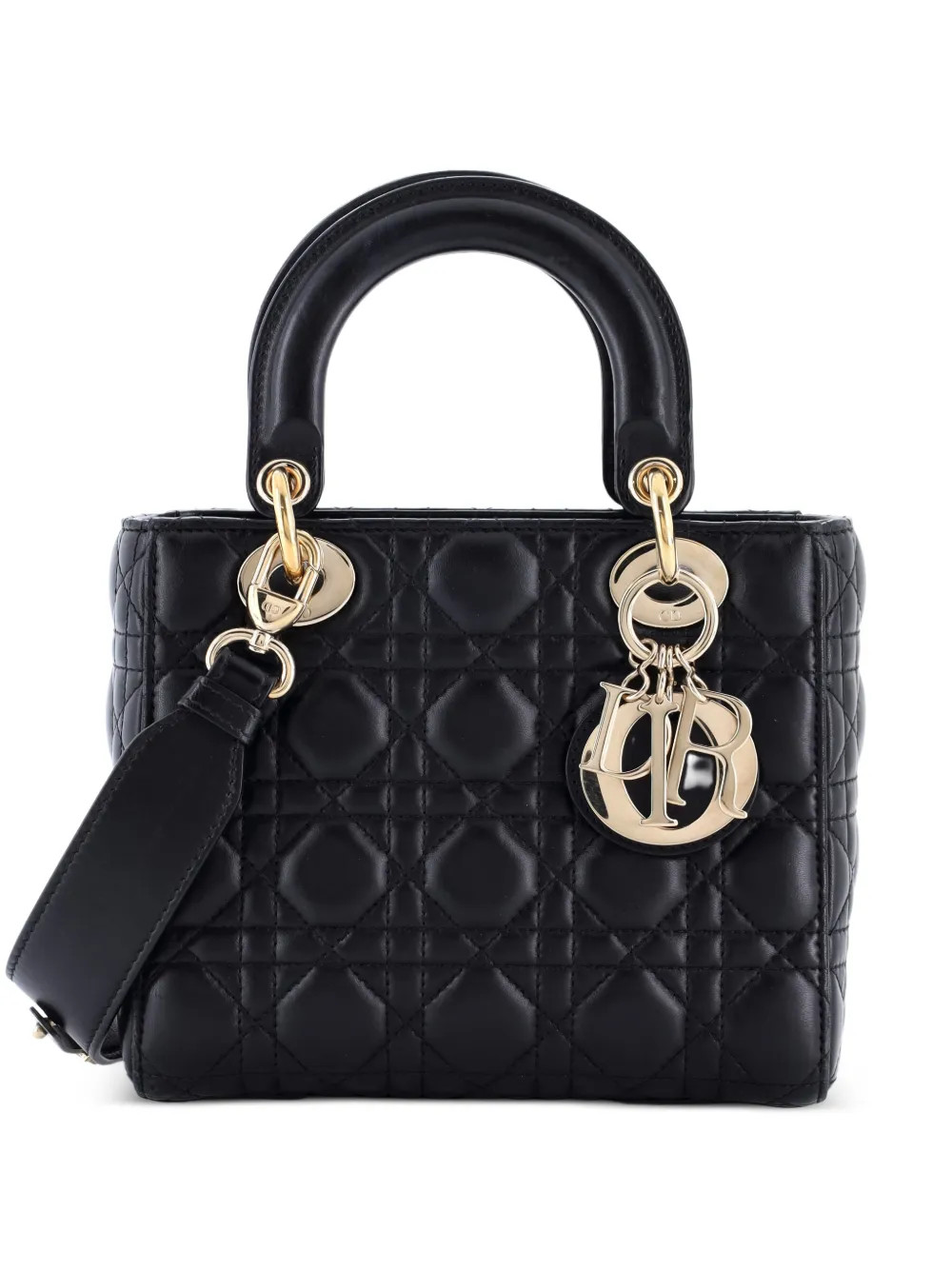 Christian Dior Pre-Owned My ABCDior Lady Dior Bag Cannage Quilt Lambskin Crossbody Bag | Black | ... | Farfetch Global