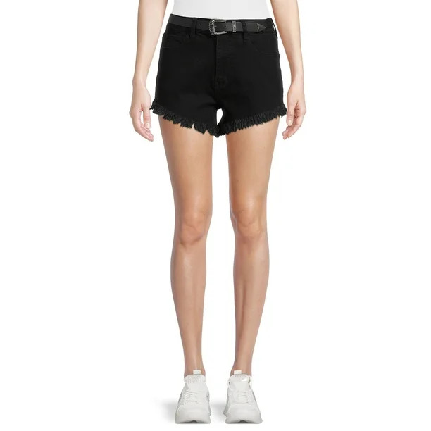 No Boundaries Juniors Festival Denim Shorts with Belt, Sizes 1-21 | Walmart (US)