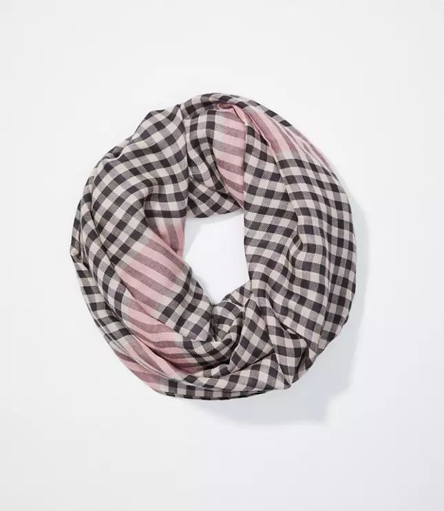 Striped Plaid Infinity Scarf | LOFT | LOFT