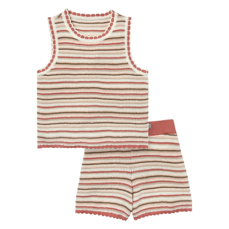 Modern Moments Toddler Girl Crochet Sweater Knit Short Set, 2-Piece, Sizes 12M-5T | Walmart (US)