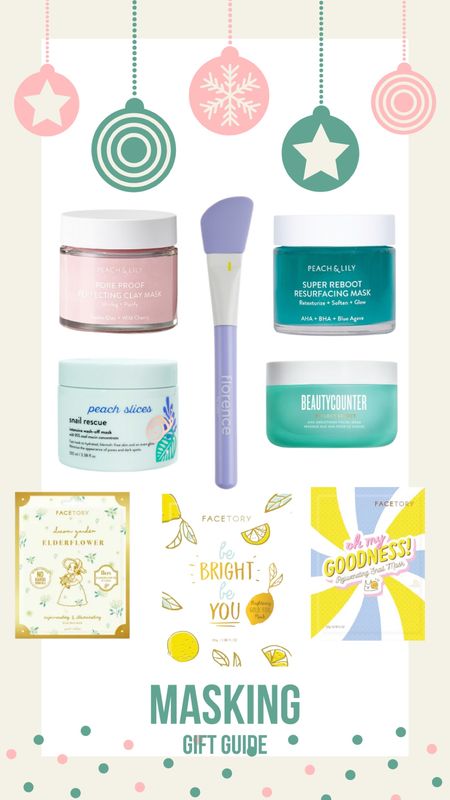 Beauty gift guide! Give the gift of self-care with these face masks! These are my all time favorite masks, including a splurge (the beauty counter). Brush would be a great accessory for the aha, clay, and peach slices masks! 

Sheet masks- can bundle 
Peach slices- about $20 
Peach and lily- about $40
Beauty counter- around $100

#LTKHoliday #LTKunder100 #LTKbeauty