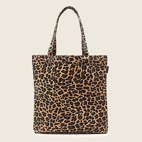 Reusable everyday canvas tote in leopard | J. Crew US