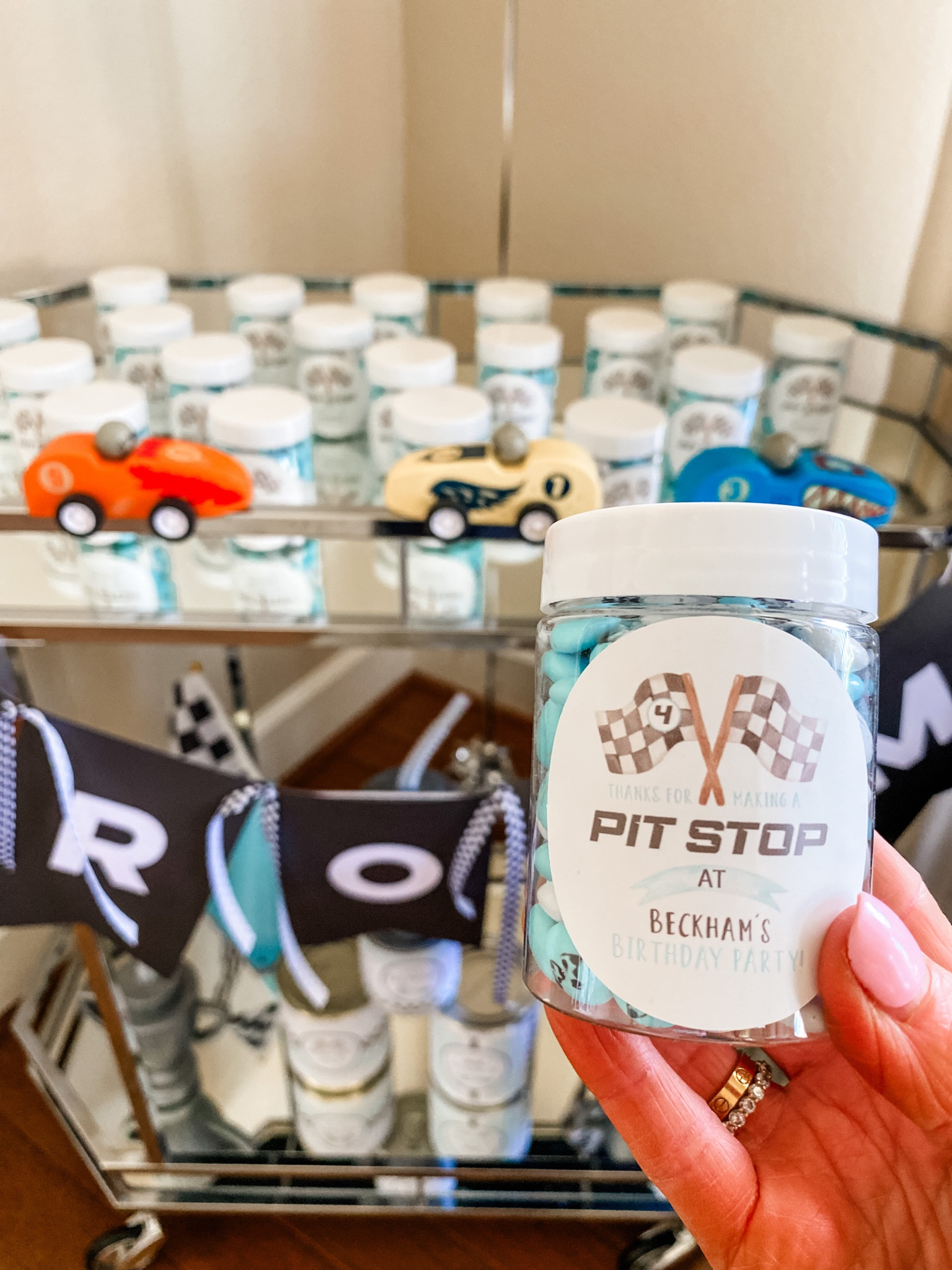 Race car party favors with a customized label. I purchased the containers from Amazon, labels from Etsy and personalized candy from the M&M’s website  

#LTKfamily #LTKparties #LTKkids