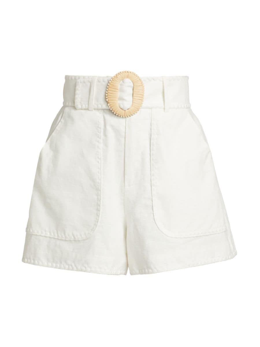 Orena Linen-Cotton Belted Shorts | Saks Fifth Avenue