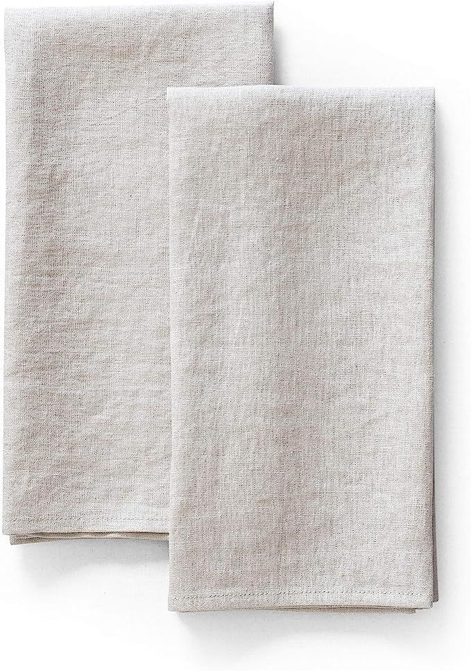 LK PureLife 100% Pure Flax Linen Kitchen Towels-20x27 Inch-Stonewashed Flax Linen-Extra Soft Quic... | Amazon (US)