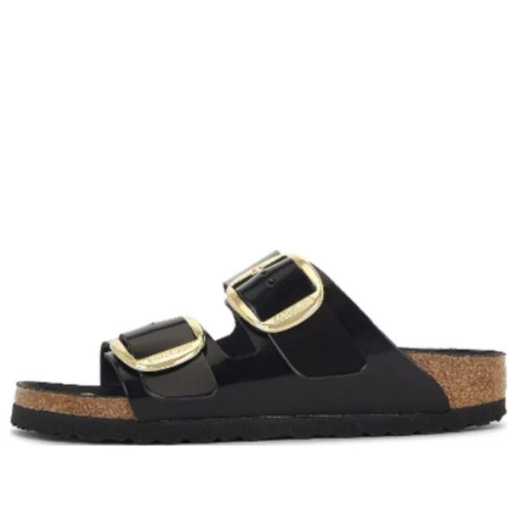 (WMNS) Birkenstock Arizona Big Buckle Natural Leather Narrow Fit Sandals 'Patent High Shine Black' 1021476 | KICKS CREW