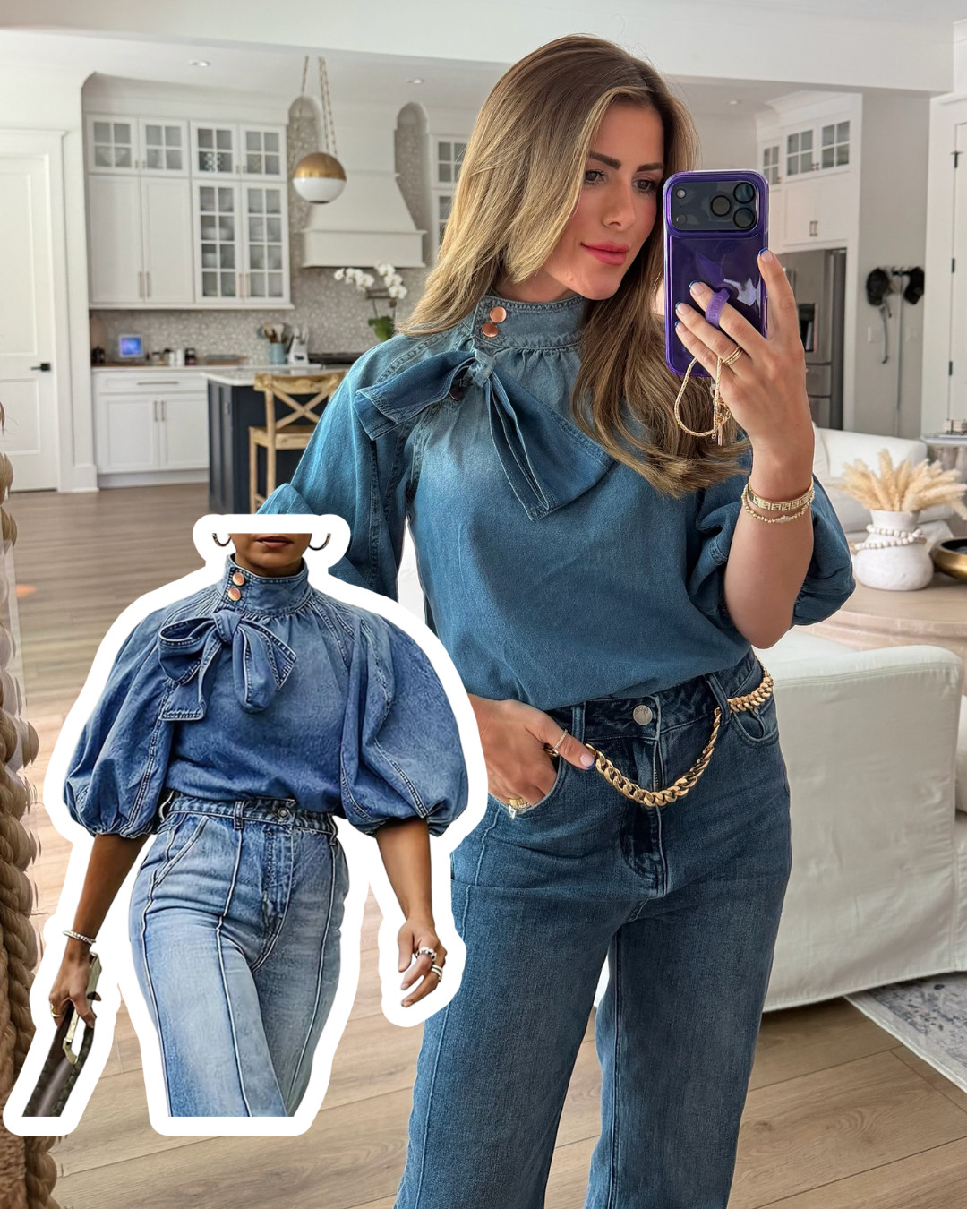 My favorite denim top from Amazon denim top, jeans, belt, jeans jacket, boho style, denim outfits, Amazon must-haves 

 #LTKootd #LTKmomlife #LTKPetite