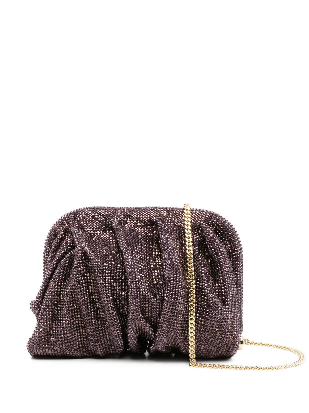 Benedetta Bruzziches beaded pleated clutch bag - Purple | Farfetch Global