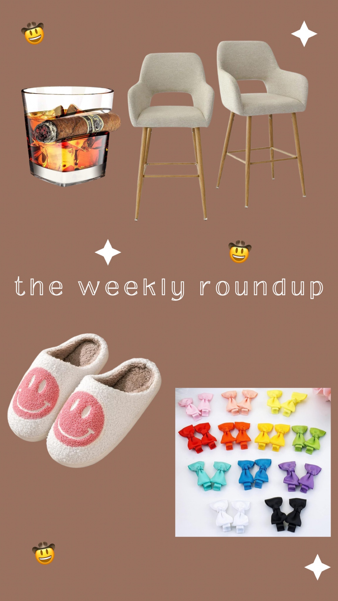 Yalls top picks this week 🤠

Whisky glass for Father’s Day gifting

Smiley slippers bc how cute?!

The best barstools - with back support

Bows for baby girls!!

#LTKhome #LTKbaby