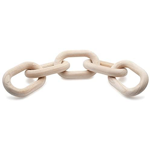 Trendy Homegoods Decorative Wood Chain Link | Modern Decorative Chain Link | Natural Hand Carved Lin | Amazon (US)
