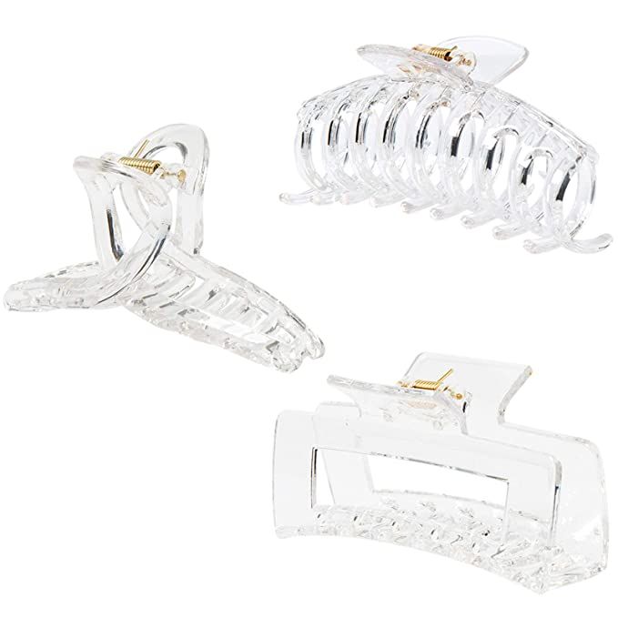 Kitiin Clear Hair Claw Clips for Thick/Fine/Thin Hair,Strong holding teeth interlocking Women Lar... | Amazon (US)