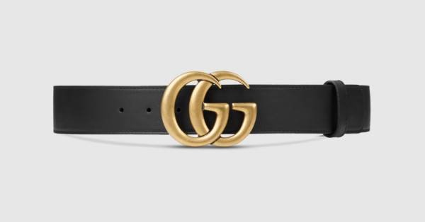Leather belt with Double G buckle | Gucci (US)