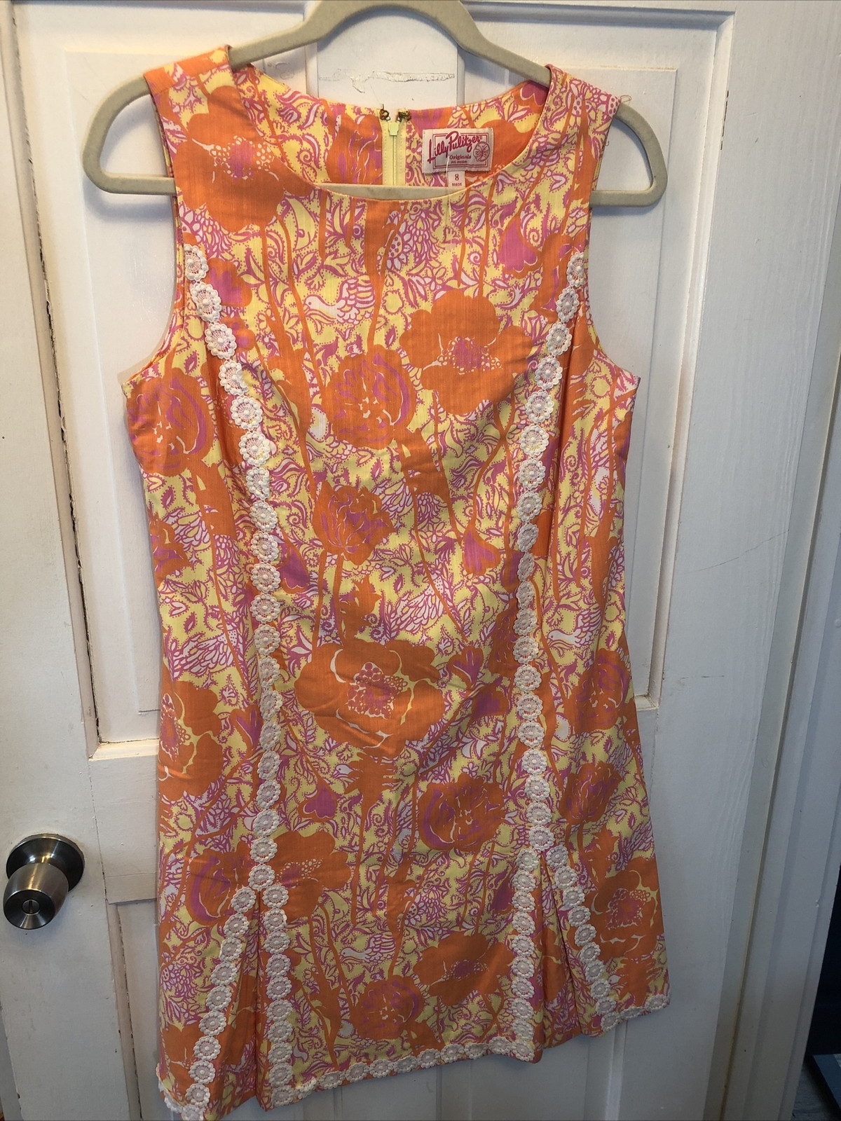 145. Vintage Lilly Pulitzer Dress "The Lilly" Birds Ducks Floral Crochet Trim 8  | eBay | eBay US