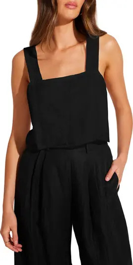 Tallows Crop Linen Cover-Up Top | Nordstrom