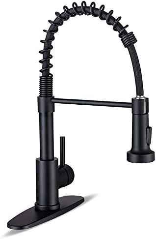 Kitchen Faucet, Kitchen Faucets with Pull Down Sprayer WEWE Sus304 Stainless Steel Matte Black In... | Amazon (US)