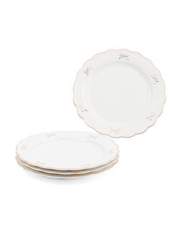 Set Of 4 Gold Bow Dinner Plates | Marshalls