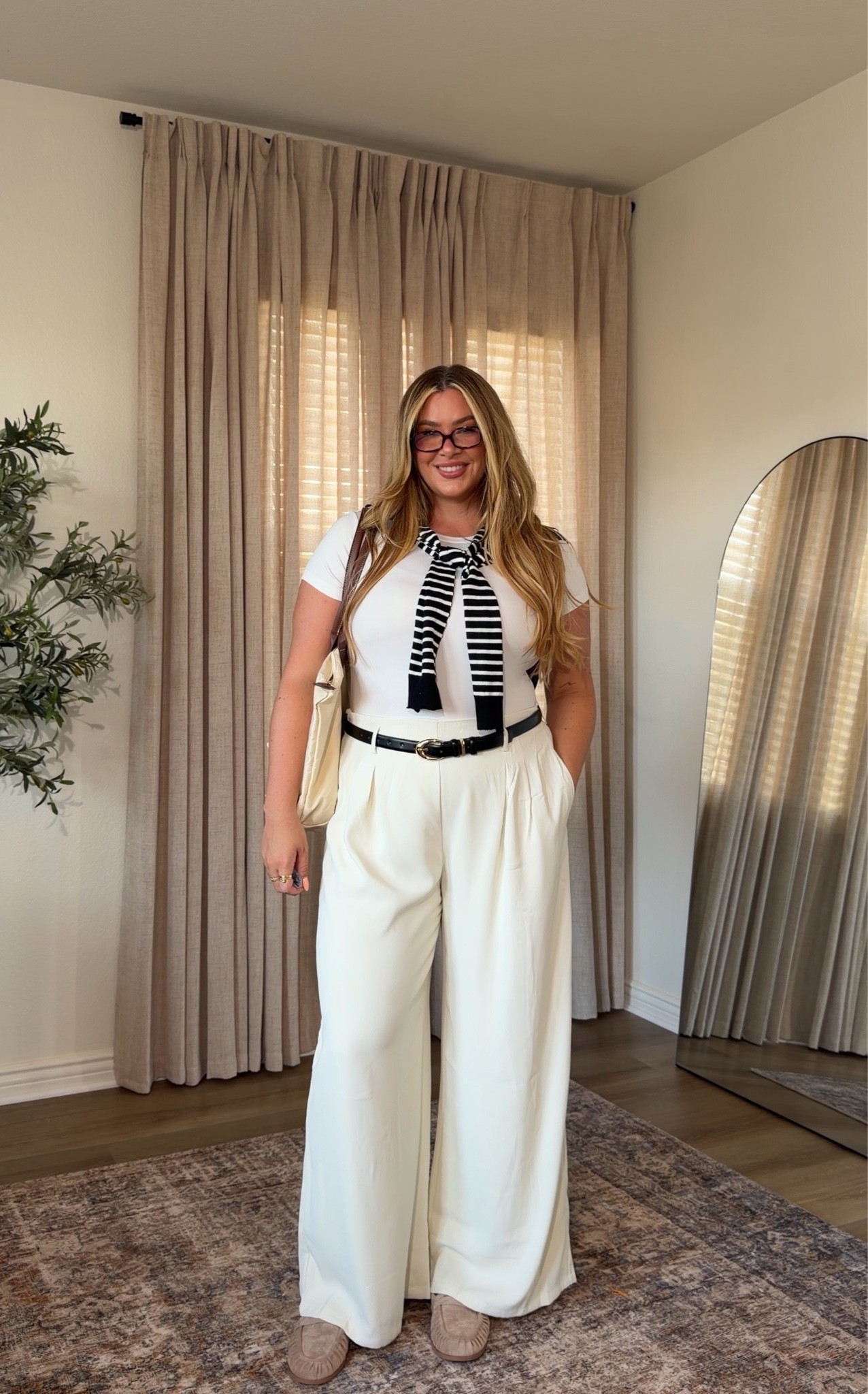 affordable & chic workwear from Amazon 🤍 wearing an xxl in this top & xxl long in these pants