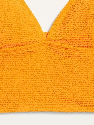 V-Neck Textured Cropped Tankini Swim Top for Women | Old Navy (US)