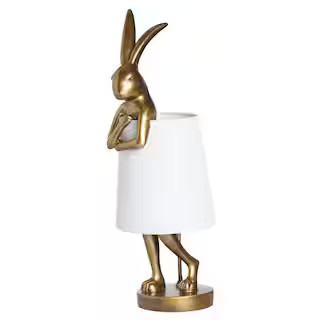 CRESTVIEW COLLECTION Chester Gold Rabbit Lamp EVAVP1665GLDWH - The Home Depot | The Home Depot