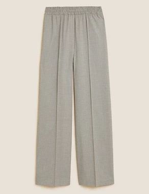 Woven Checked Wide Leg Trousers | Marks & Spencer (UK)