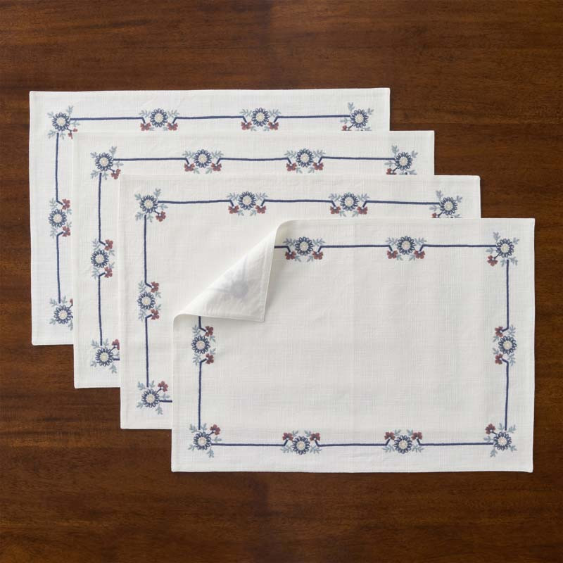 Floral Placemats, Set of 4 - Floral Border | The Company Store