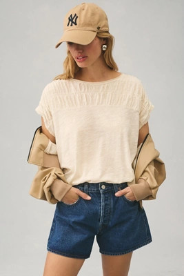 Pilcro Smocked Muscle Tee | Anthropologie (US)