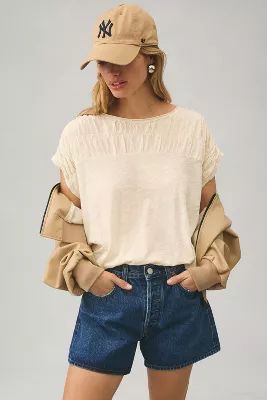 Pilcro Smocked Muscle Tee | Anthropologie (US)