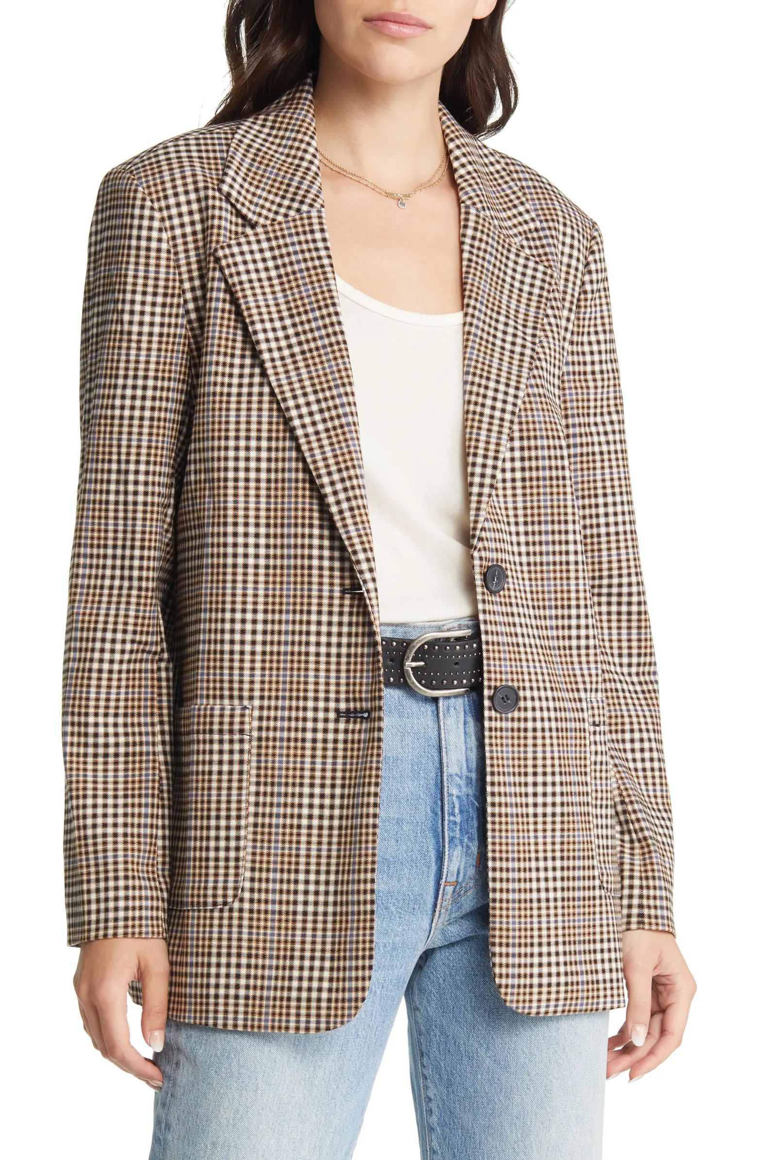 Treasure & Bond Patch Pocket Plaid Blazer | Nordstrom | Nordstrom